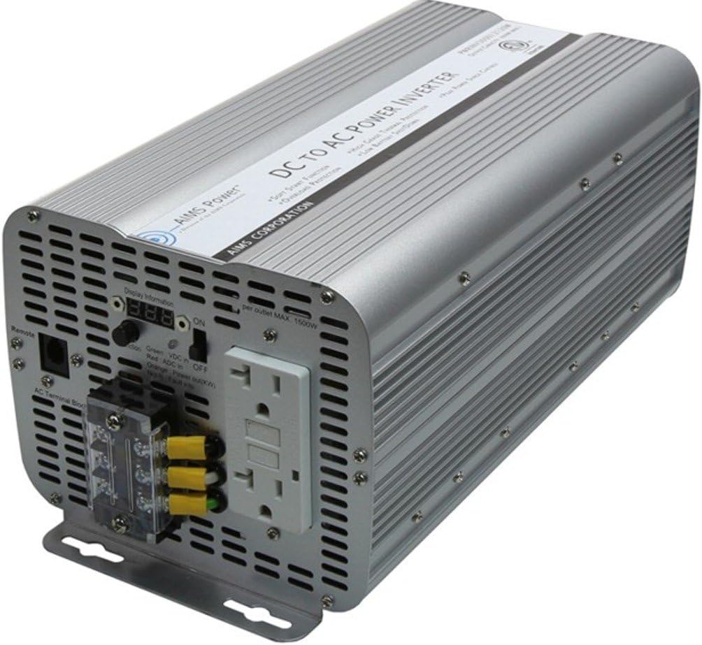 3600 Watt Modified Sine Power Inverter 12Volt DC to 120 Volt AC with GFCI Outlets and AC Terminal Block A366950