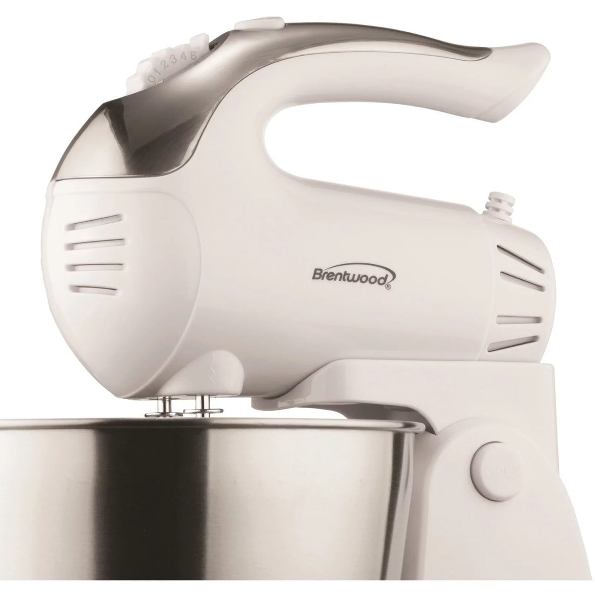 5 Speed Stand Mixer with Stainless Steel Bowl in White F66985