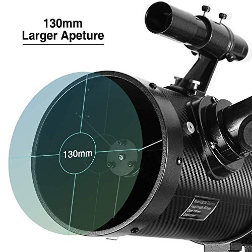 130EQ Newtonian Reflector Telescope with Barlow Lens Smartphone Adapter Moon Filter N518574
