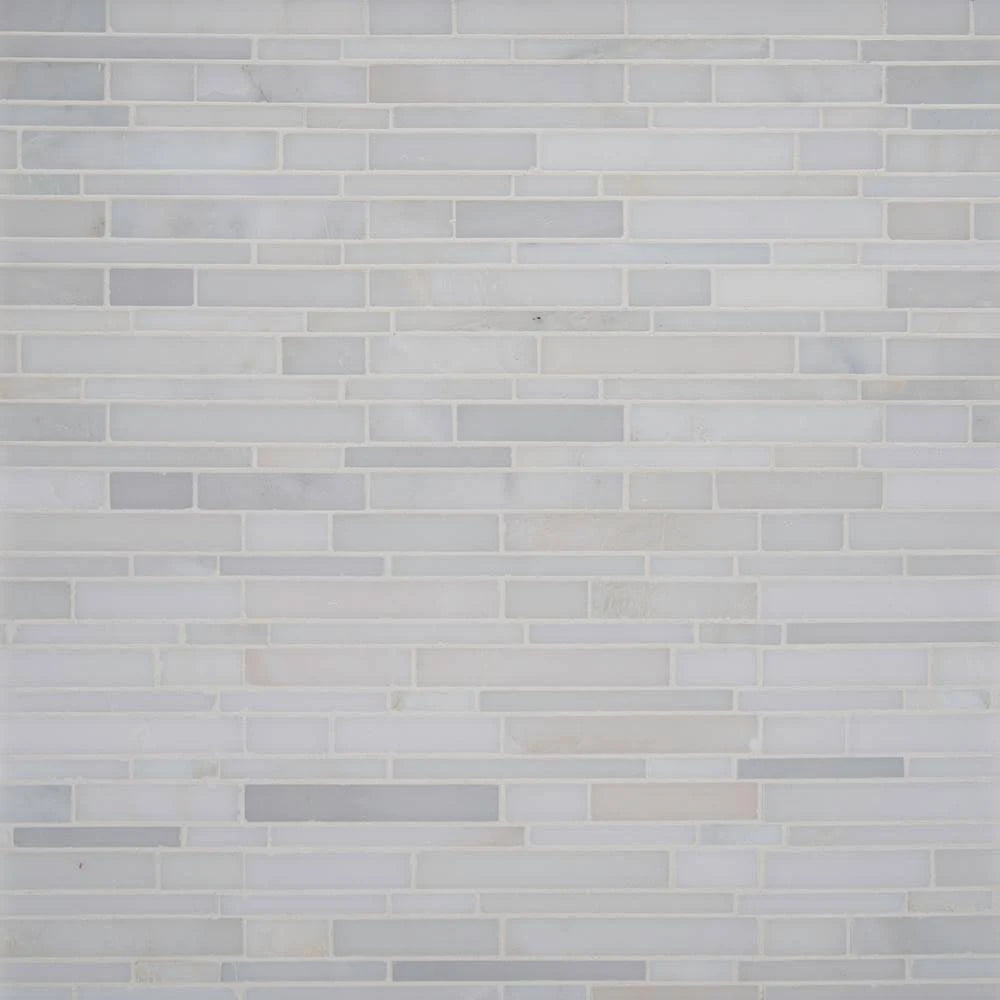 Polished Marble Mesh-Mounted Mosaic Tile Q366479