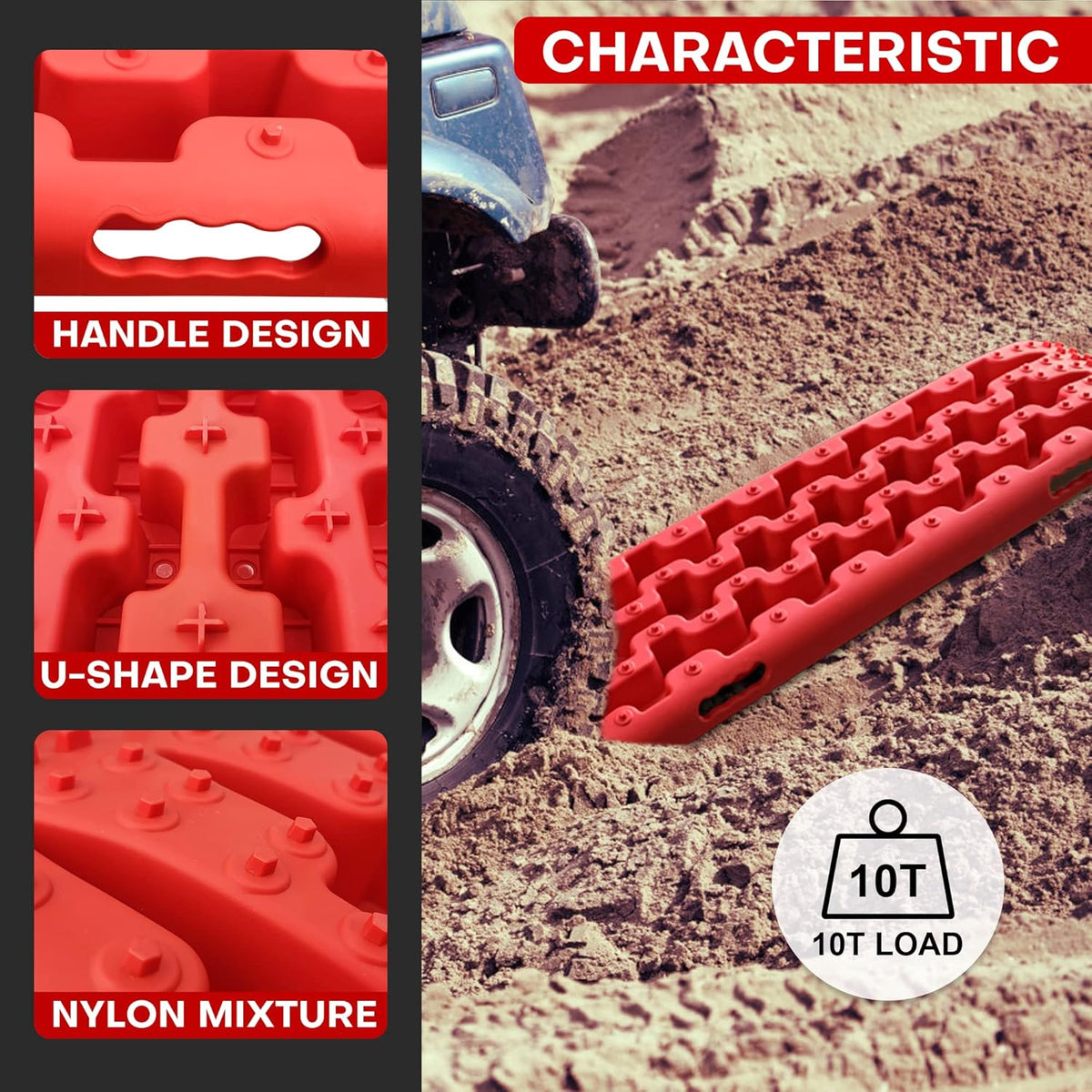 Recovery Traction Tracks 2 Piece Red Q768
