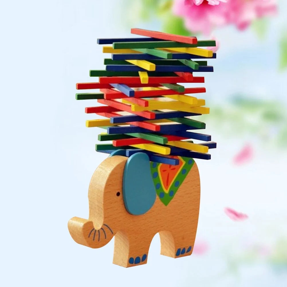 Wooden Stackable Building Blocks Set Balancing Games Educational Toys V8097