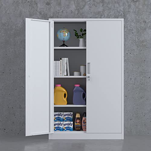 Black 3 Shelf Locking Metal Storage Cabinet J148158