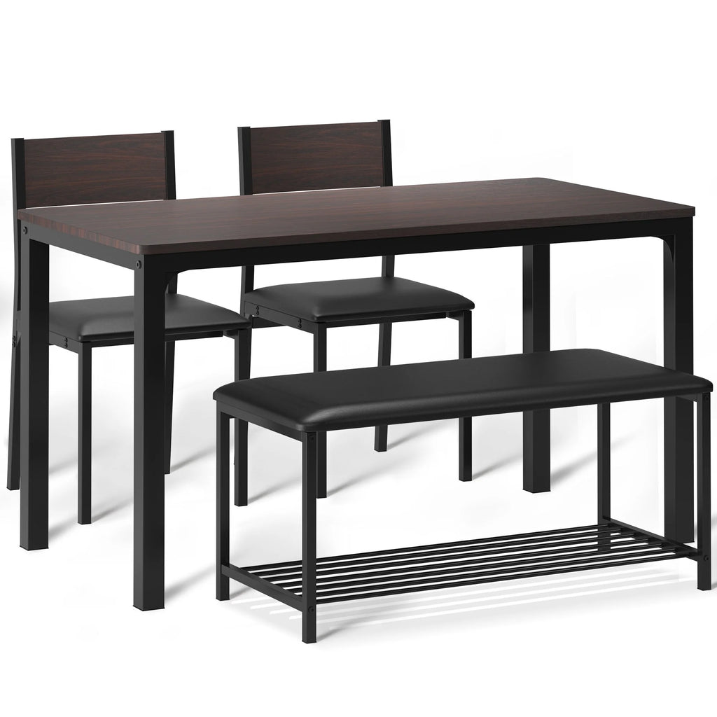 4 Person Dining Set with Upholstered Chair and Bench D91551