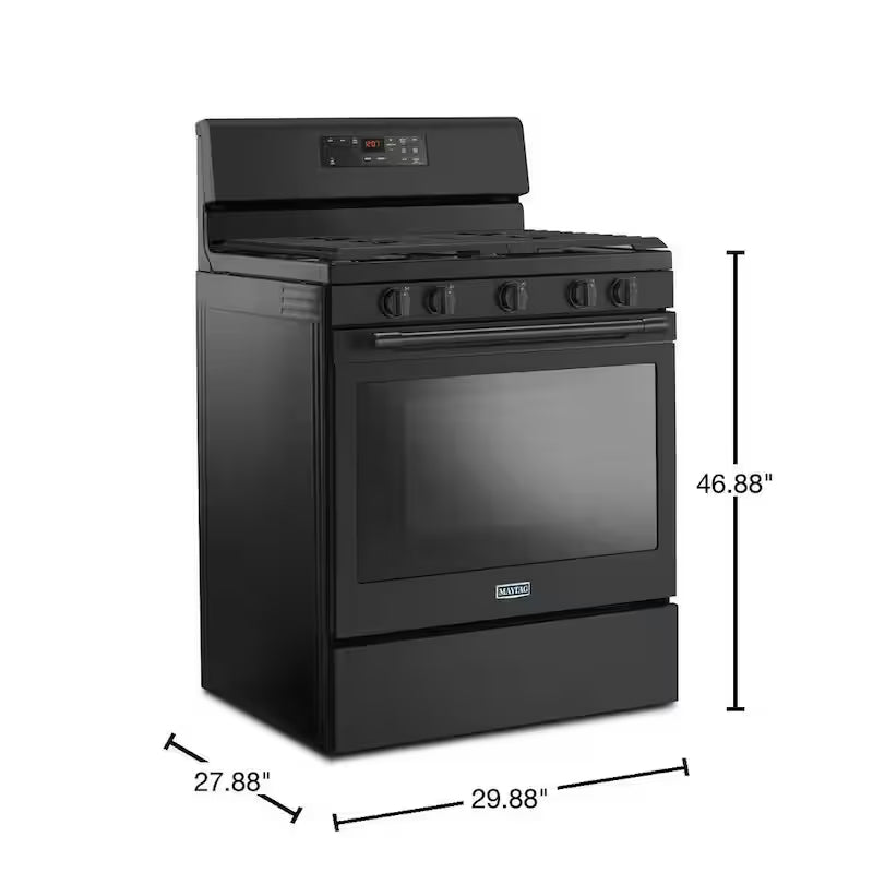 Gas Range with 5th Oval Burner in Black R3684