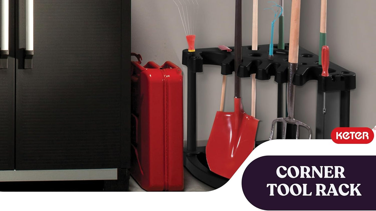 Compact Corner Tool Rack for 25 Long-Handled Garden Tools L374742