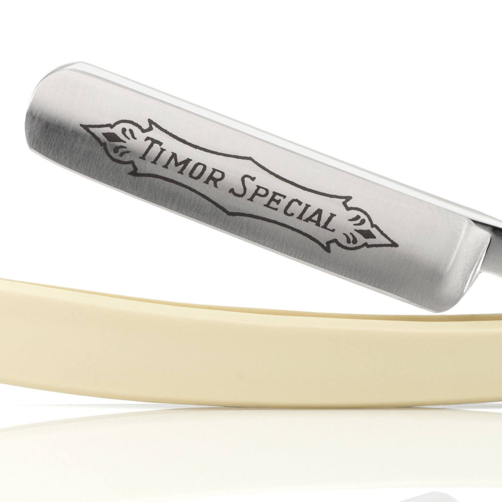 Carbon Steel Straight Razor with Ivory Plastic Handle A882124