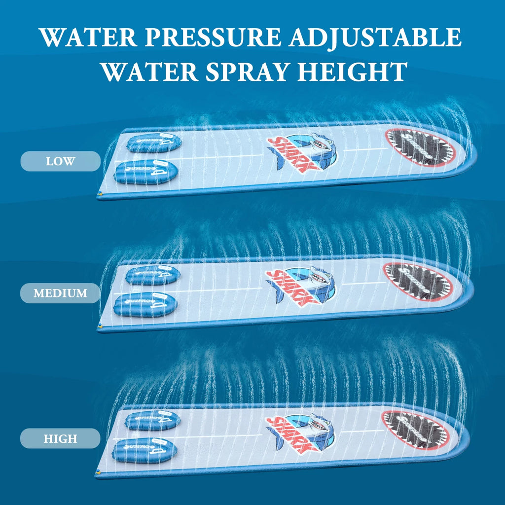 Inflatable Lawn Water Slide with 2 Bodyboards, 15.7x4.3ft N22388