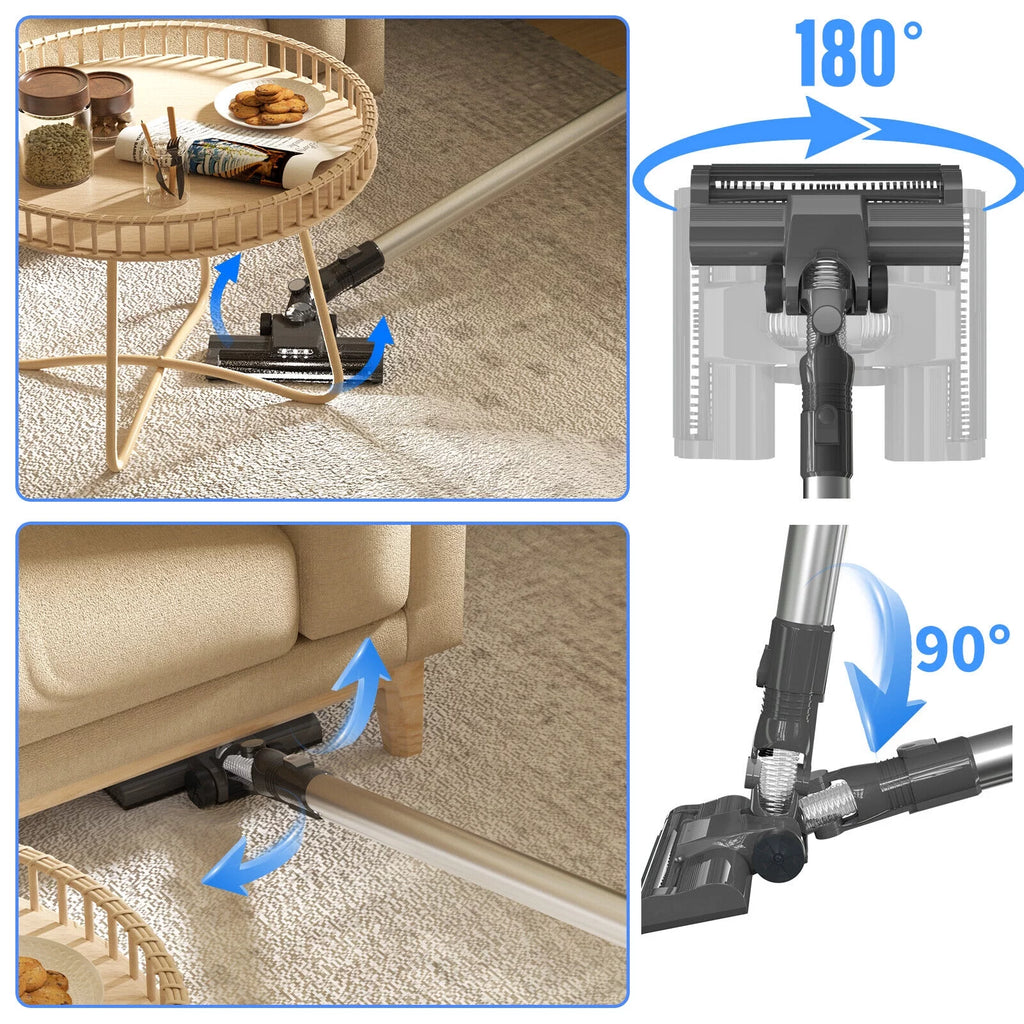 Cordless Stick Vacuum Cleaner with LED Light and 2000mAh Rechargeable Battery W4287