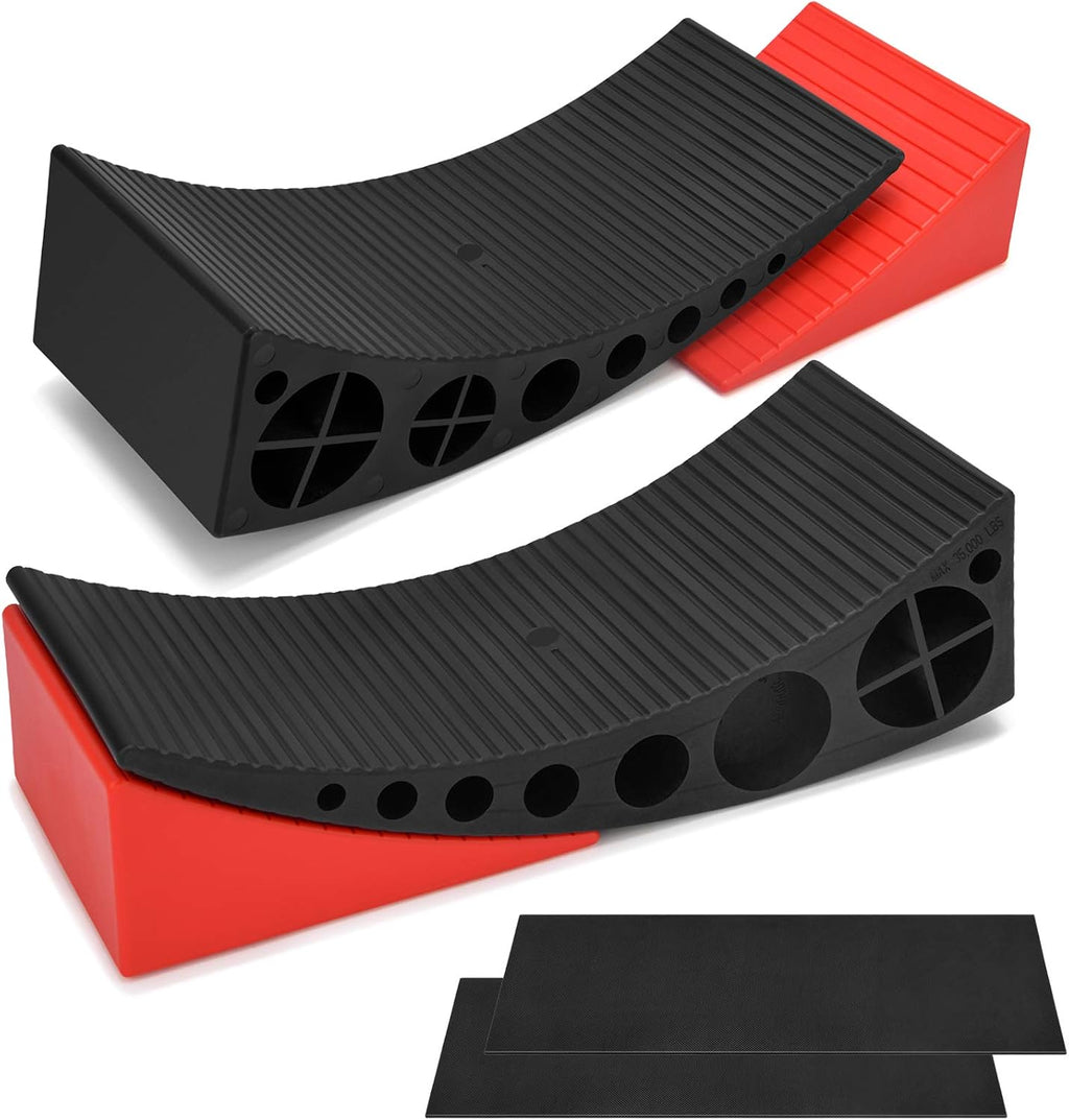 Camper Leveler Kit with Wheel Chocks and Anti-Slip Mats, 2 Packs T3626