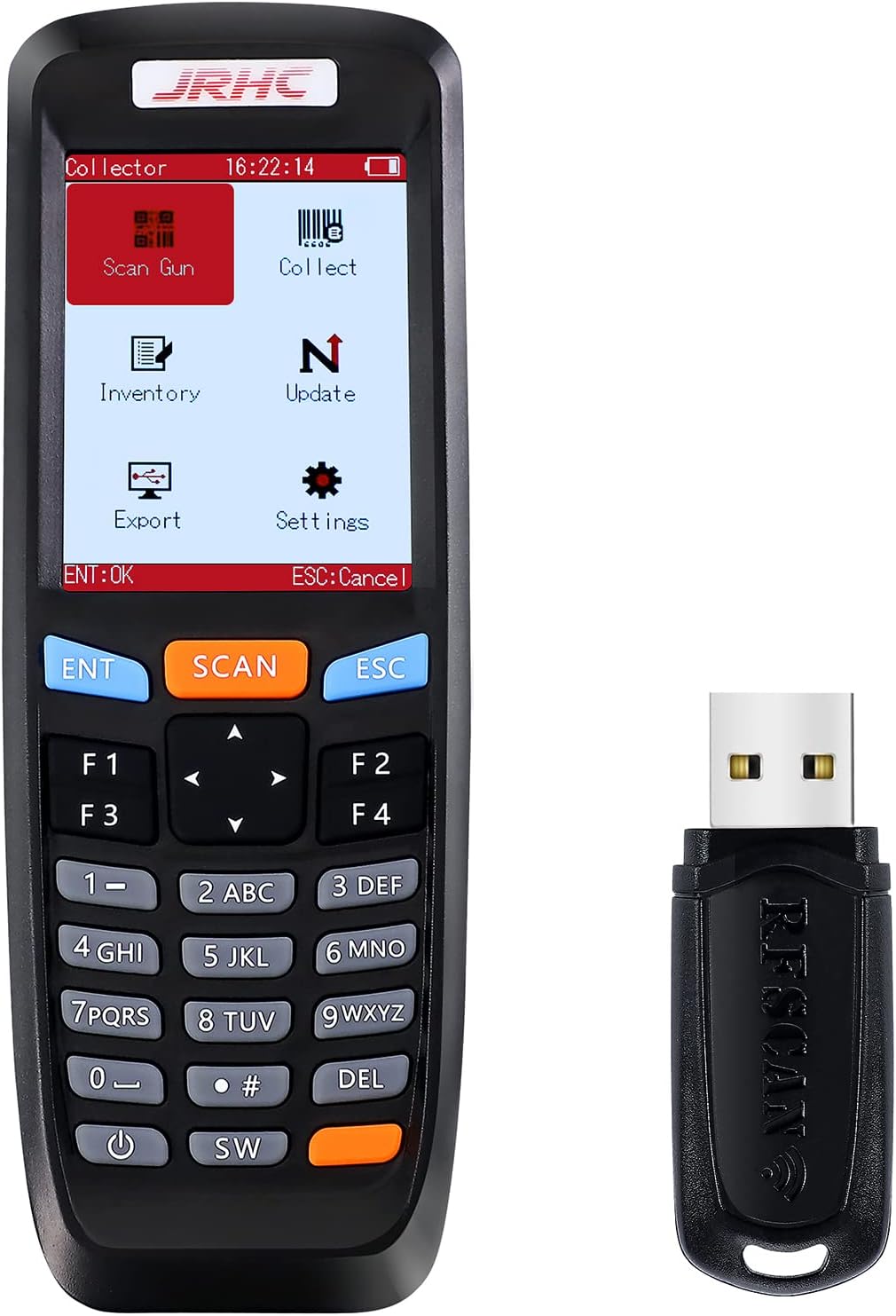 2D Wireless Barcode Scanner Portable Data Terminal with 2.8 Inch LCD Screen Pack of 2 D800