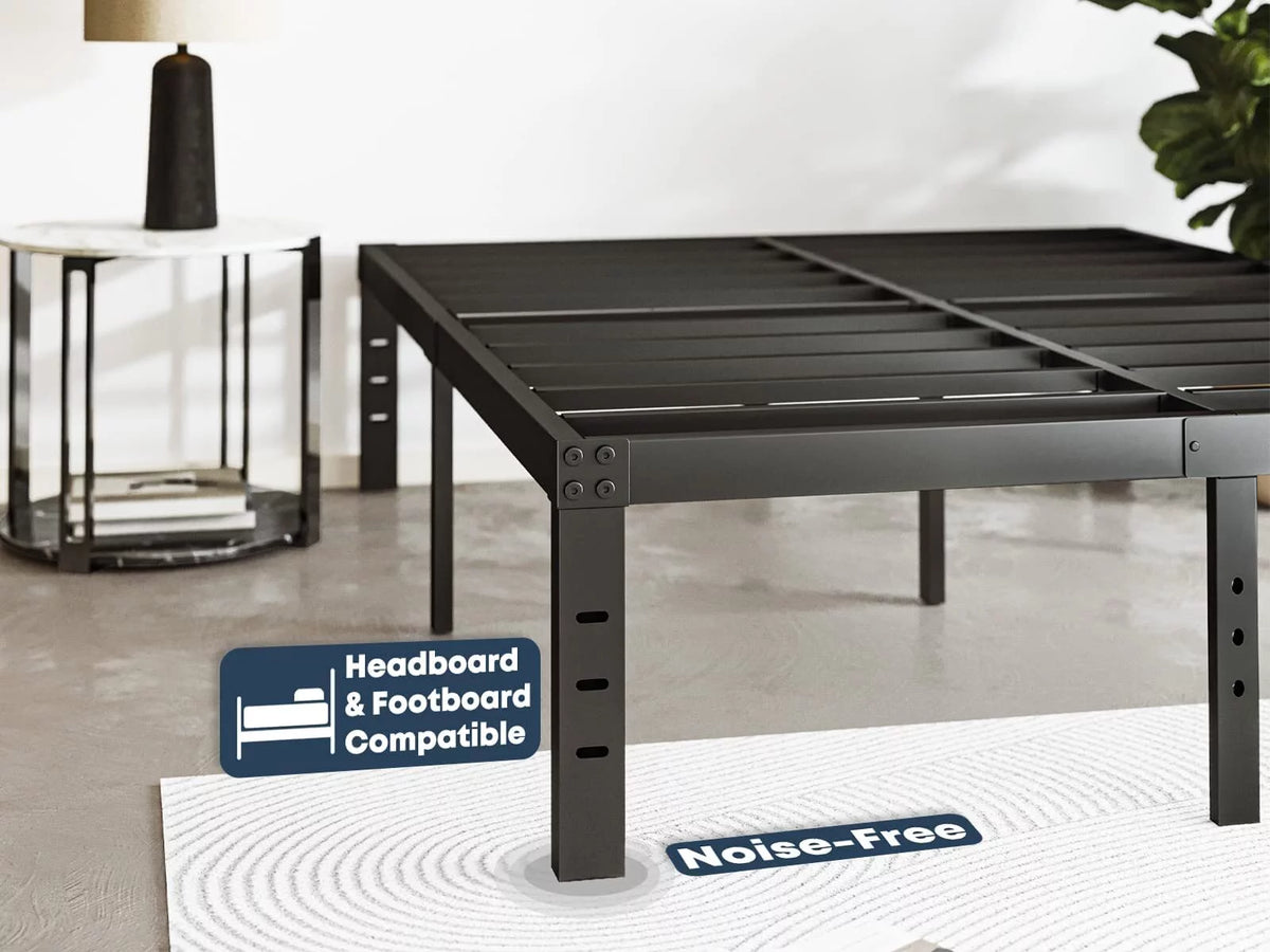 14" Queen Metal Bed Frame with Steel Slats P201229