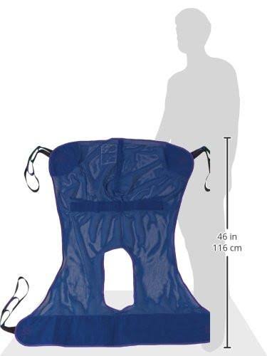 Full Body Patient Lift Sling Mesh with Commode Cutout Medium Q45615