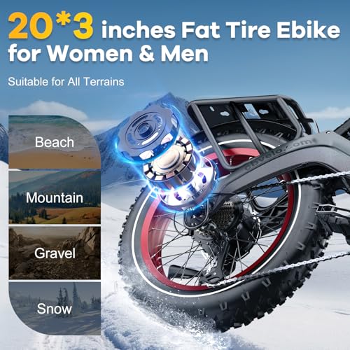 20" Fat Tire 1000W Folding Electric Bike with 48V 20.8AH Removable Battery V66092