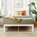 White Full Solid Wood Platform Bed with Wooden Slats I68602