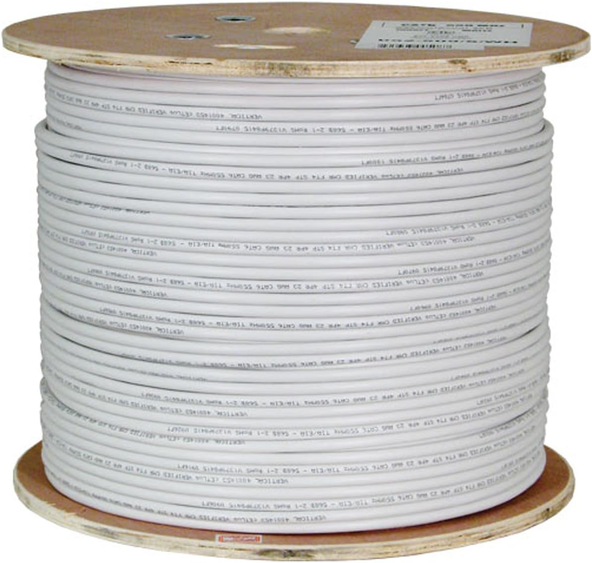 Cat6A 10G Shielded 23AWG Solid Bare Copper PVC 1000ft Bulk Ethernet Cable White U5946
