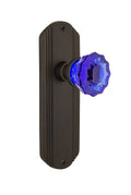 Crystal Cobalt Glass Door Knob in Oil-Rubbed Bronze P724