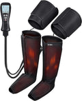 Air Compression Leg Massager with Heat, Adjustable Foot Calf Massage with Handheld Controller, 4 Modes 4 Intensities 2 Heat F73078