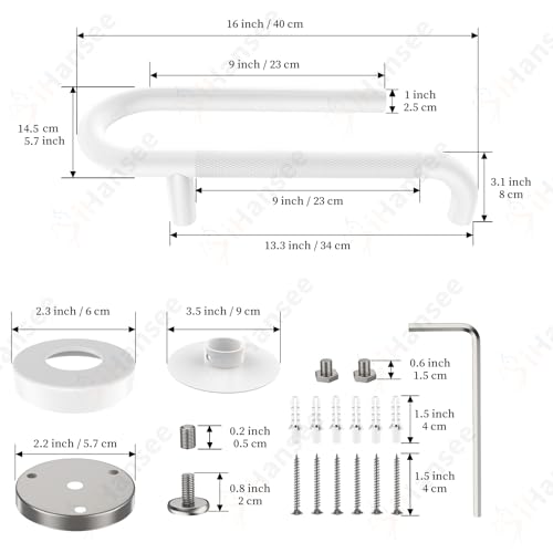 Chrome Stainless Steel Toilet Grab Bars 16 Inch V6866