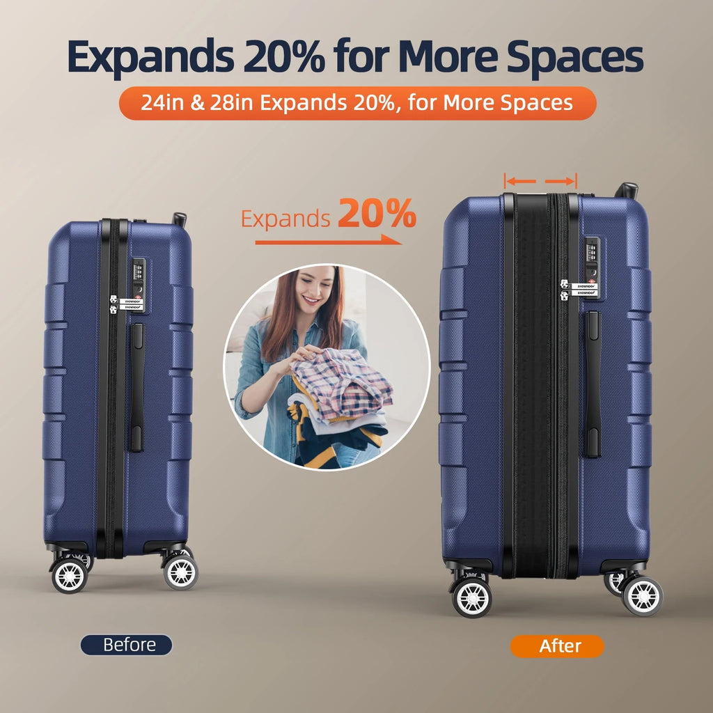 3 Piece Expandable ABS Hardshell Spinner Luggage Set T970267