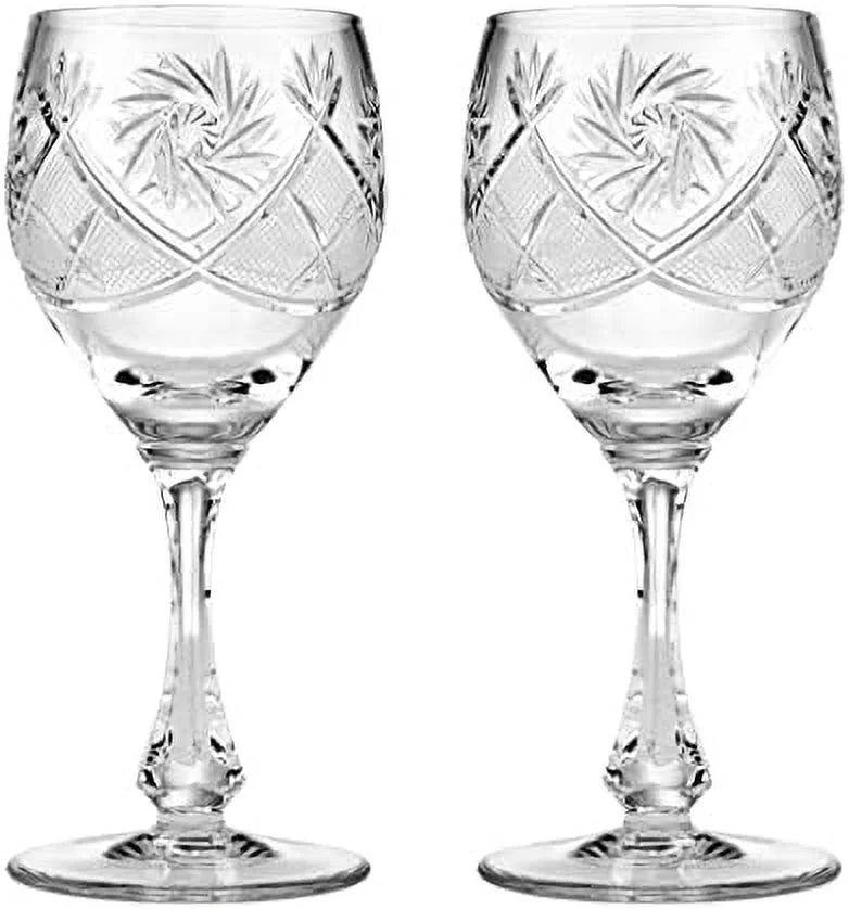 Set Of 2 Vintage Crystal Wine Goblets V61279