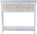 Slim White Entryway Table with Drawer Storage H411678