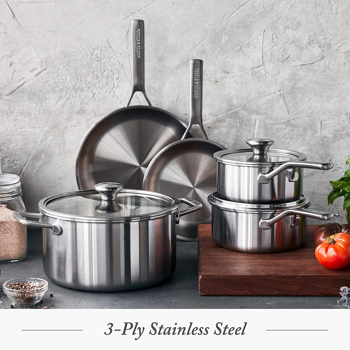 14 Piece Tri-Ply Stainless Steel Cookware Set D85665