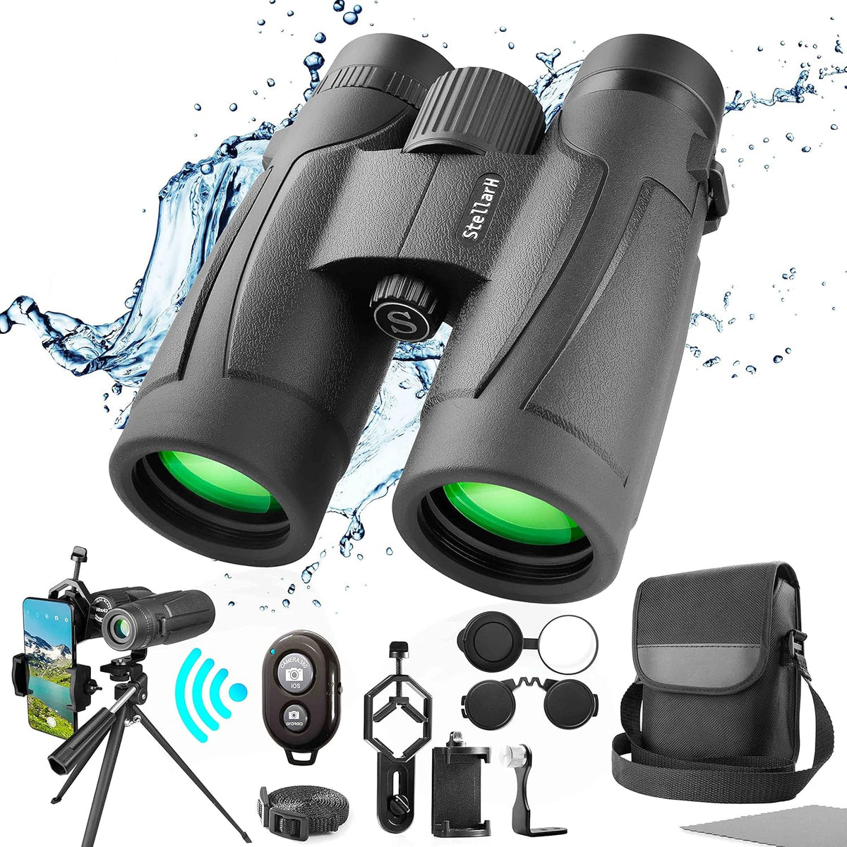 10x42 Waterproof Binoculars with Tripod and Carrying Bag G479