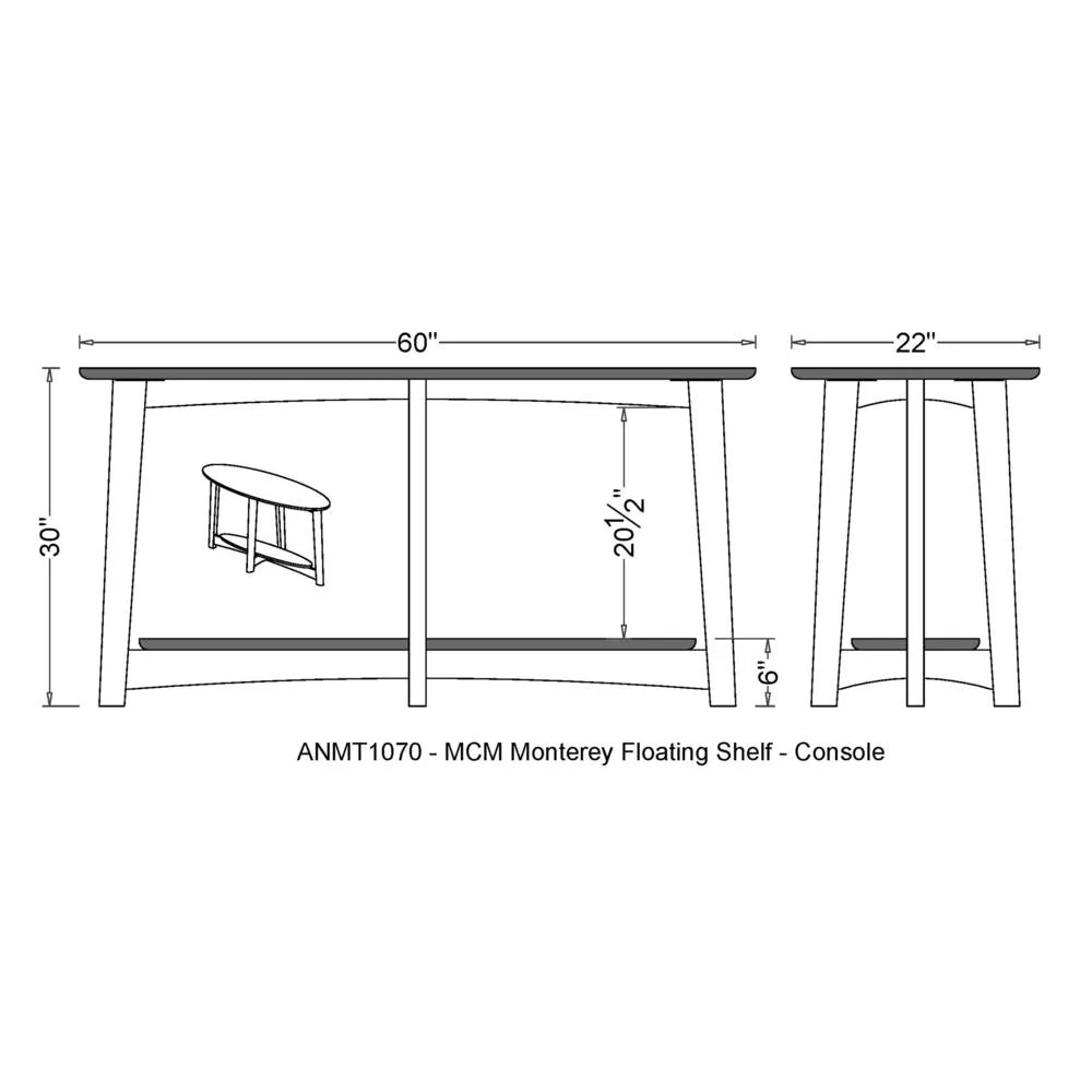 60"L Wood Console Table, Warm Chestnut Z48963