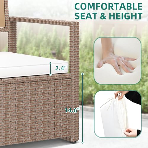 Black Beige 90 Gallon Outdoor Wicker Storage Bench with Cushion V2504