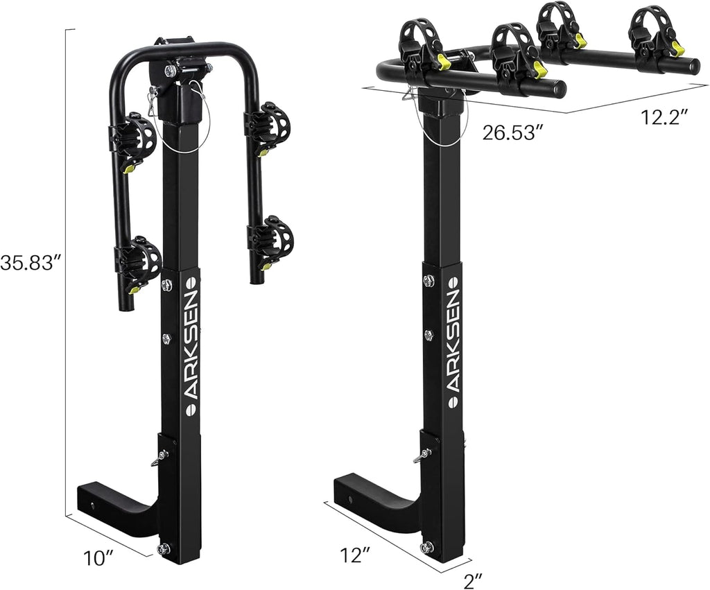 2 Bike Heavy Duty Rear Hitch Mount Bike Rack with Tie Down Strap Z92831