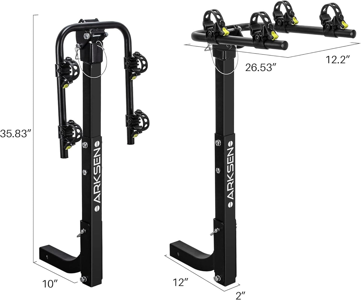 2 Bike Heavy Duty Rear Hitch Mount Bike Rack with Tie Down Strap Z92831