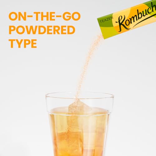 Zero Sugar Sparkling Kombucha Tea Powdered Mix Beverage, 10 Sticks, 1.76oz (Berry) Q4237