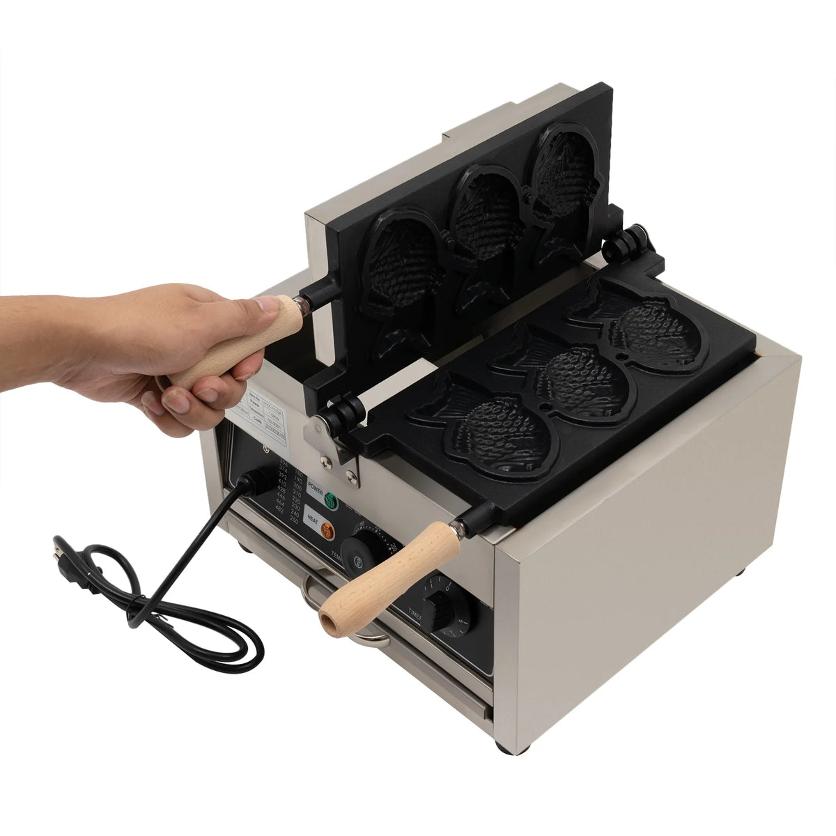 Nonstick Stainless Steel Fish Shape Waffle Maker 110V 1500W 3 PCS I3420