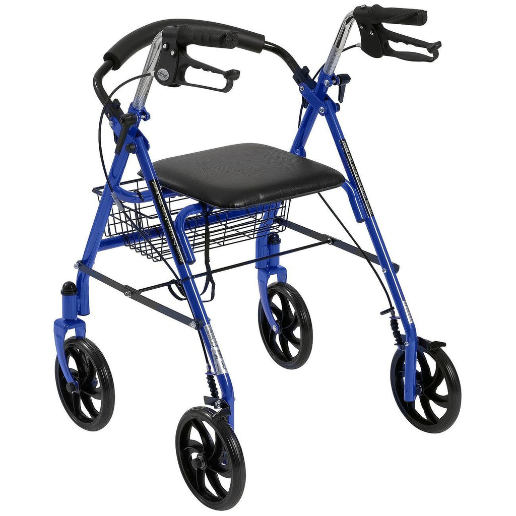 Blue 4-Wheel Rollator Walker with Removable Back Support K25915