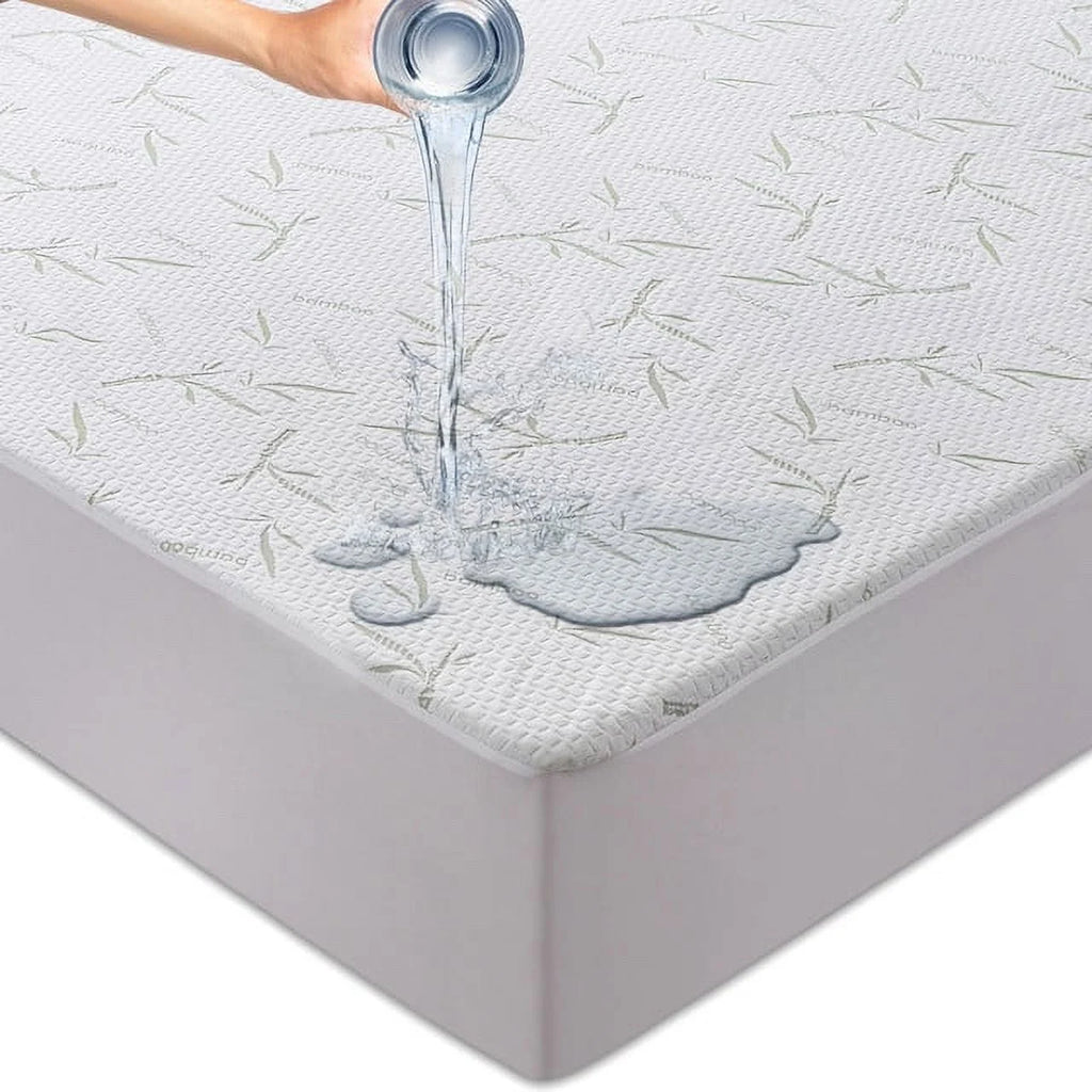 Twin Size Waterproof Bamboo Mattress Protector with Cooling Fabric Q894