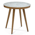 White Marble Round End Table R3458