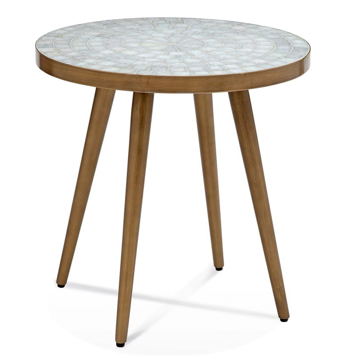 White Marble Round End Table R3458
