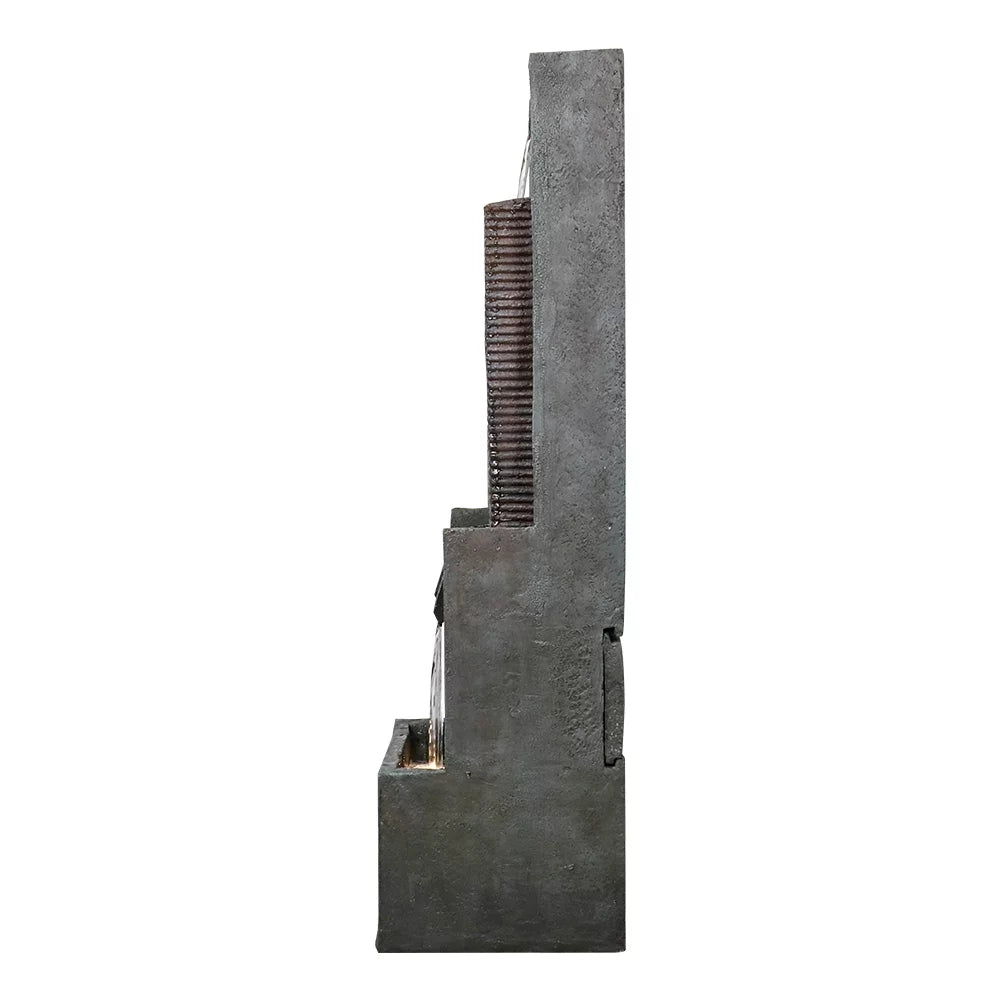 39.3” H Modern Floor-Standing Waterfall Fountain with Led Lights Q3310