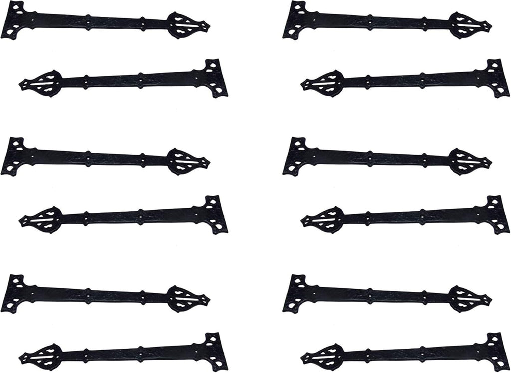 Antique Iron False Hinge Front 18.2 Inch x 8 Pack Black Powder Coated K240131