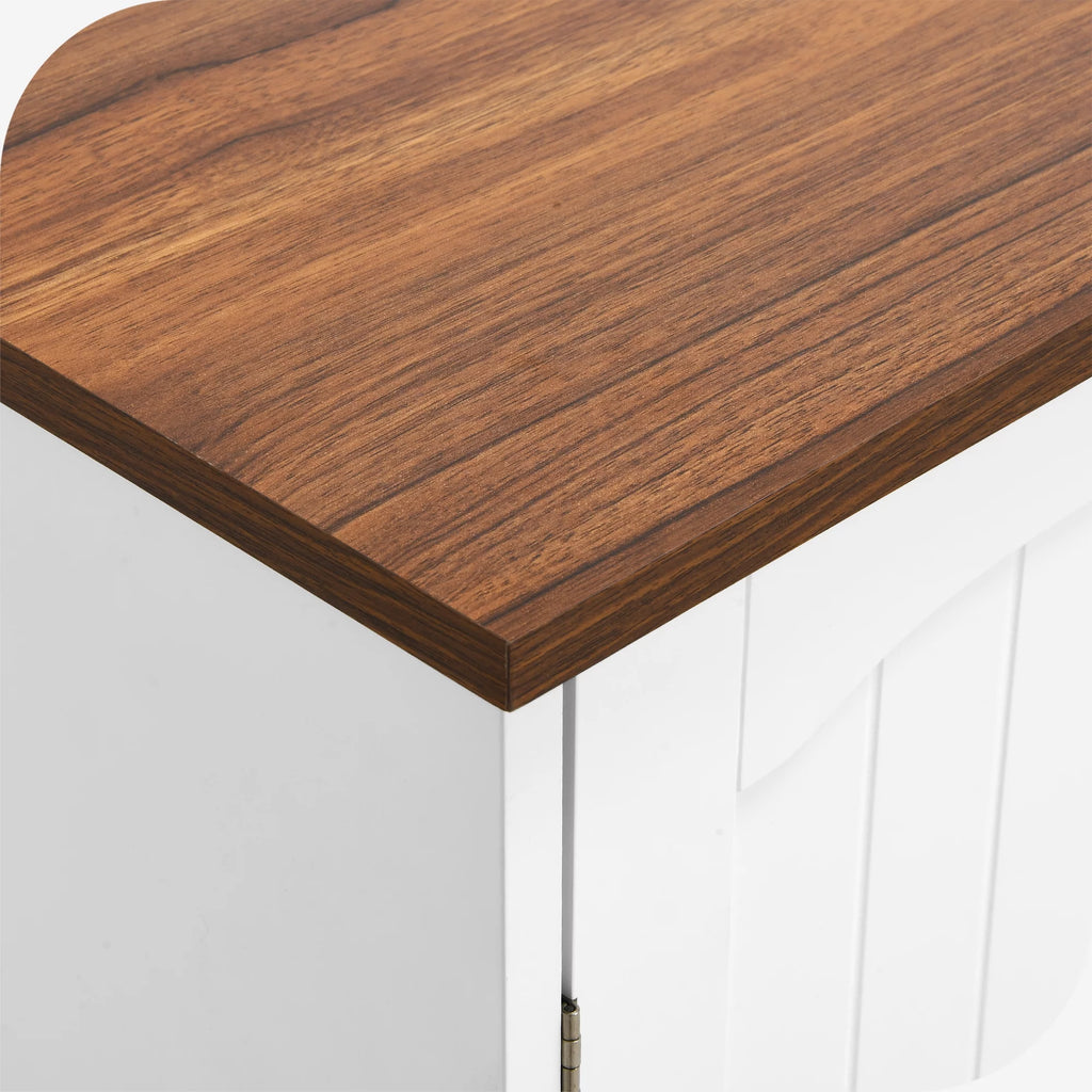 Kitchen Storage Cabinet Sideboard Buffet Cupboard with 2 Doors and Open Shelf Q773