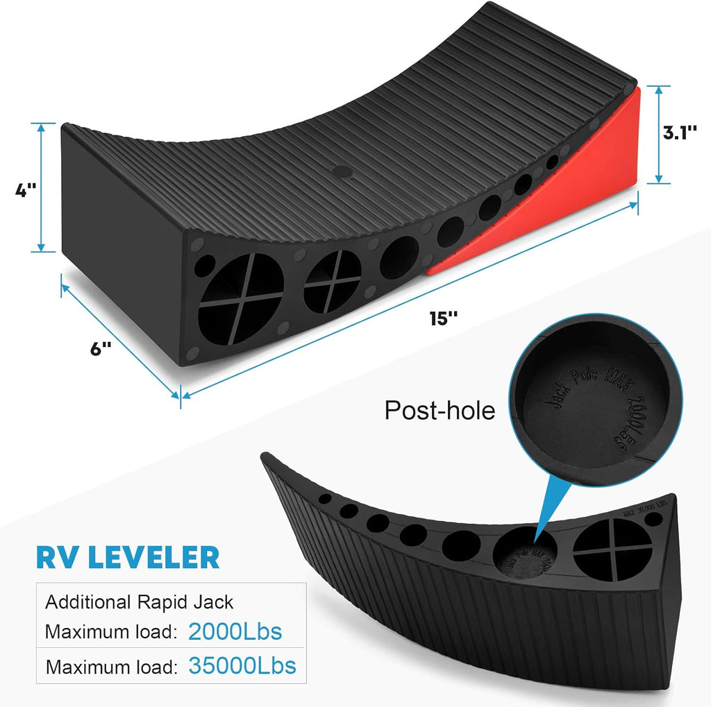Camper Leveler Kit with Wheel Chocks and Anti-Slip Mats, 2 Packs T3626
