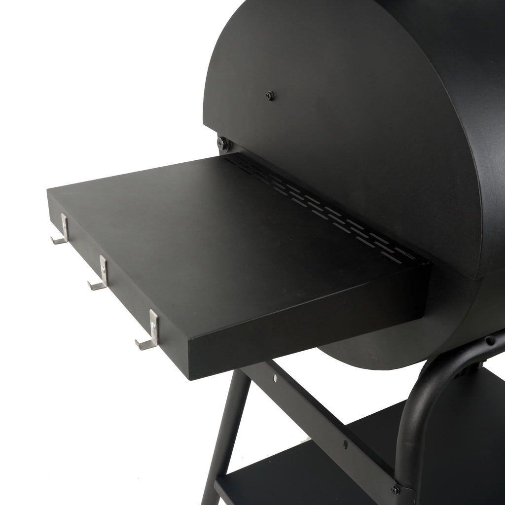 28 Offset Steel Charcoal Smoker Grill with Side Firebox, Black H6494