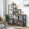 Brown 5-Tier Ladder Corner Bookcase V455