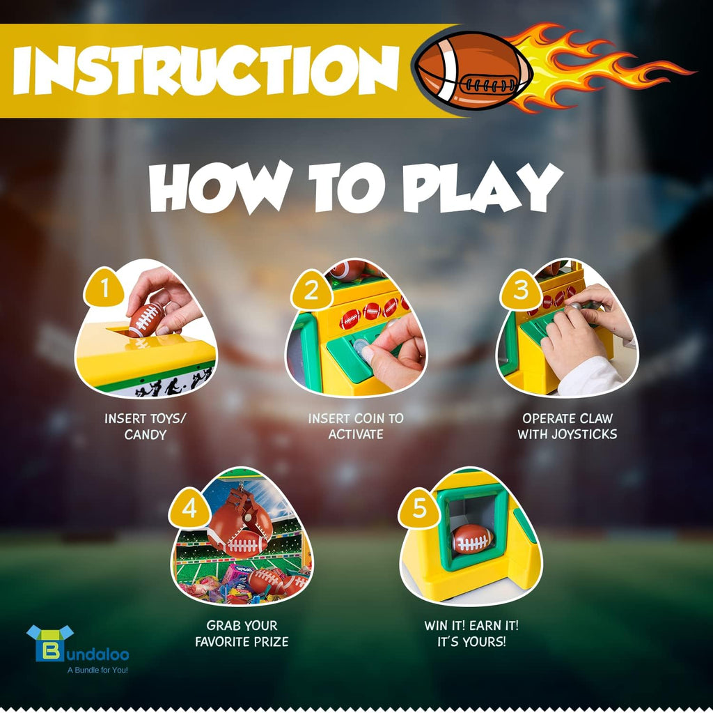 Claw Machine with 3 Small Footballs and 30 Reusable Tokens B715077
