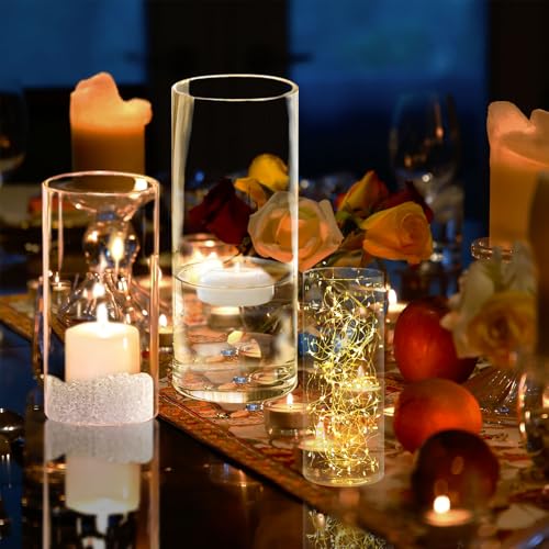 Clear Glass Cylinder Vases Set of 6 A414