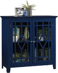 Indigo Blue Accent Storage Cabinet with Glass Doors F260525