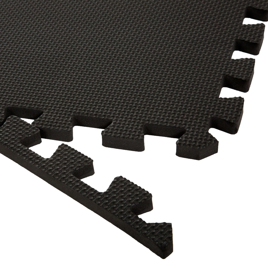 Interlocking EVA Foam Floor Tiles, Set of 6, Black P88851