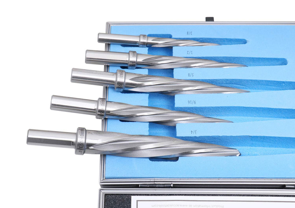 5 Pc H.S.S. Spiral Flute Car Reamer Set D1388