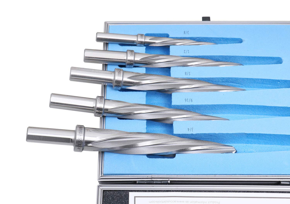 5 Pc H.S.S. Spiral Flute Car Reamer Set D1388